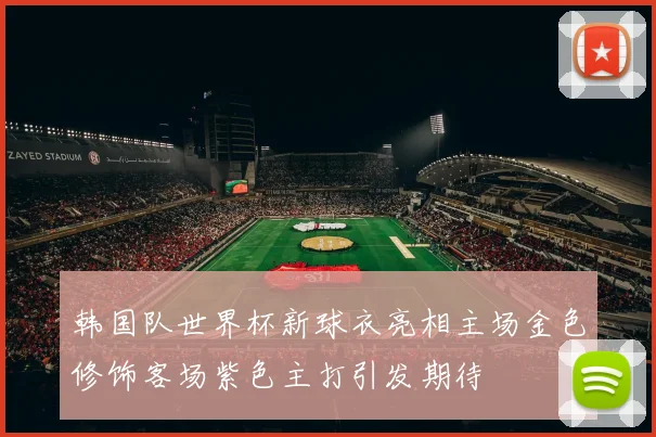 韩国队世界杯新球衣亮相主场金色修饰客场紫色主打引发期待